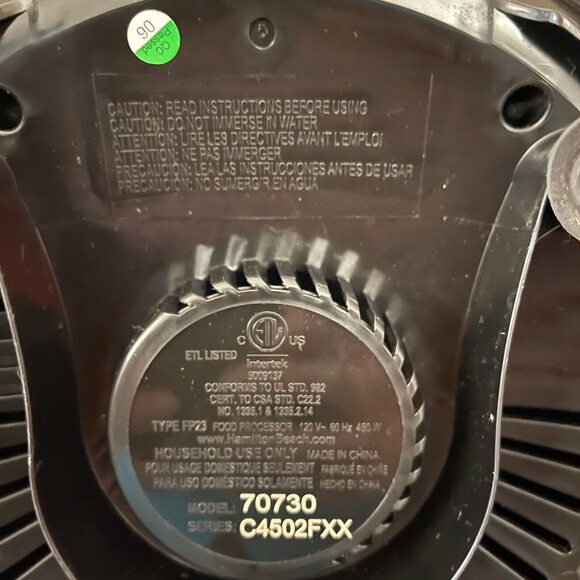 Hamilton Beach 70730 Food Processor Motor Base Replacement Part - Picture 9 of 10